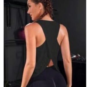 Black Sleeveless Backless Top